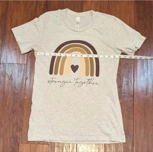 Stronger Together Beige T-shirt, Size Small - Picture 4 of 6
